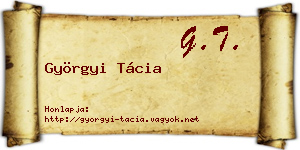 Györgyi Tácia névjegykártya